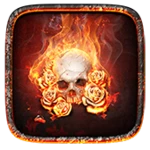 the flame skull android application logo